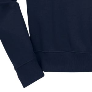 Men's <b>Navy</b> Blue Embroidered Logo Quarter Zip Pullover Long Sleeve Stand Collar Casual Sweatshirt <b>Top</b> Lightweight Day Wear Pro - Product Image 5