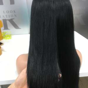 วิกผมมนุษย์ทรงตรงลายกระดูกตรงมีความหนาแน่น180วิกผมลูกไม้สองชั้นพร้อมผมเวียดนามโปร่งแสงระดับ HD - Product Image 1