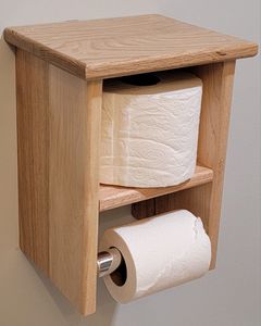 Porte-papier toilette carré en bois, design moderne, fixation murale, écologique, fait main, qualité supérieure, pour salle de bain, usage intérieur - Product Image 1