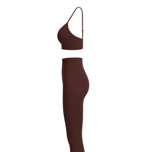 Ensemble de bralette sans couture personnalisable pour femme, tricoté, sans armatures, bretelles réglables, dos nageur, avec leggings couvrants - Product Image 5