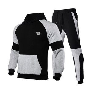 Ensemble de survêtement à capuche pour homme, coupe ajustée, pour la gym, le sport, la course en extérieur, avec poches, confortable et actif - Product Image 1