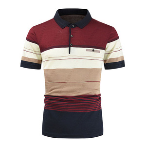 T-shirt décontracté pour homme en coton tricoté respirant à col rond et manches courtes, coupe classique - Product Image 1