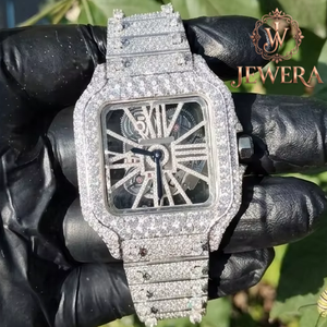 Premium Hip Hop Moissanite Diamond Watch with Full Iced Out Design Luxury Men's Wristwatch for Club Fashion Wedding for Sale - Product Image 1