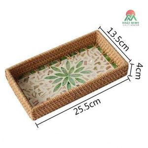 Bandeja de Mimbre Bohemia Tejida a Mano, Cesta Multifuncional de Lujo Ligero para Almacenamiento en Cocina, Frutas, Cuchillos, Tenedores, Bocadillos y Pan - Product Image 6