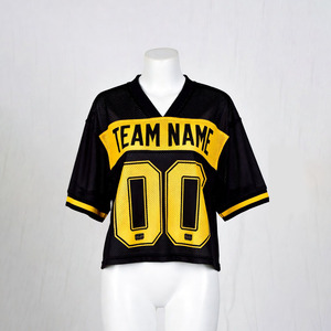Oversized Football Jersey 100 Percent Polyester <b>Mesh</b> <b>Short</b> V-neck Neck Graphic Print Drop Shoulder Customizable Sportswear - Product Image 2