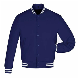 Veste de style universitaire bleu marine pour homme, avec bordure côtelée rayée blanche, fermeture à boutons pression, légère, décontractée, vêtement d'extérieur urbain, tendance - Product Image 5