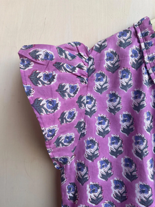 Vestido Mini de Algodón Indio Estampado a Mano para Mujer, 100% Algodón, Cuello Halter, Manga Corta, Bordado Floral, Borlas, Vestido Largo - Product Image 2