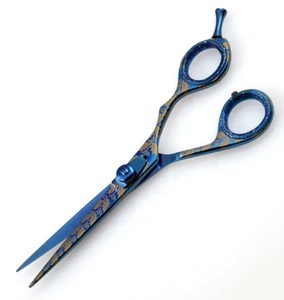 Tijeras de Peluquería Profesionales de Acero Inoxidable con Recubrimiento de Plasma Azul de 6 Pulgadas, con Cuchilla Afilada para Cortar y Peinar el Cabello - Product Image 1