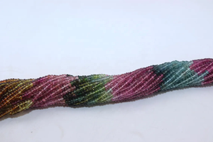 Perles rondes facettées en tourmaline naturelle de qualité supérieure, 3,5-4 mm, 14 pouces, pour la fabrication de bijoux minimalistes - Product Image 2