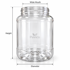 Pot en PET à large ouverture avec couvercle en plastique pour l'emballage d'aliments secs, fabricant OEM ODM sur mesure au Vietnam - Product Image 2