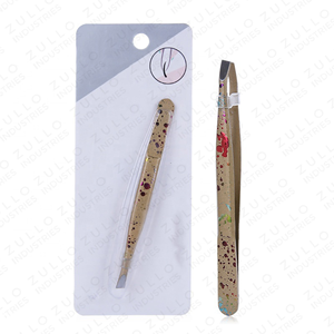 Pinzas de Cejas de Acero Inoxidable Dorado de Primera Calidad con Punta Inclinada, Recubrimiento en Polvo, Herramienta Profesional de Maquillaje y Belleza - Product Image 6