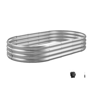 <b>Large</b> Outdoor Galvanized Metal Planter Garden Bed 6 X 3 X 1 ft Open Bottom Design Garden Box <b>Pots</b> - Product Image 1