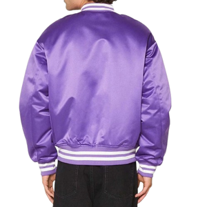 Veste de baseball en satin personnalisée de haute qualité, respirante, avec logo d'équipe sportive, pour hommes - Product Image 2