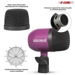 Kit de Micrófonos de Batería de 5 Núcleos, 9 Piezas, Micrófonos de Batería Totalmente Metálicos, Tom/Snare y Platillos, Juego de Micrófonos con Cable para Instrumentos de Percusión - Product Image 6