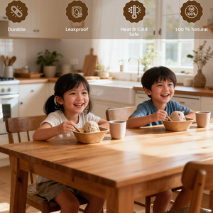 ชุดช้อนและชามทำจากแกลบข้าวขนาด 5 นิ้ว HarvestEdge แบบใช้แล้วทิ้ง ย่อยสลายได้ ปราศจากสารเคมีและพลาสติก - Product Image 5