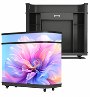 Cabine DJ LED portable, écran frontal blanc crème pleine couleur P1.25 HDR10 60Hz haute définition, événements, scène de club, garantie de 2 ans