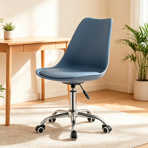 Modern Adjustable Height Swivel Office Chair, PP Shell with PU Cushion, Metal Base Rolling <b>Computer</b> <b>Desk</b> Chair - Product Image 2