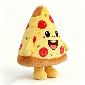 Peluche de pizza personalizado con pepperoni y queso, peluche de rebanada de pizza de dibujos animados, peluche de pizza con brazos y piernas, ingredientes de pizza bordados - Product Image 3