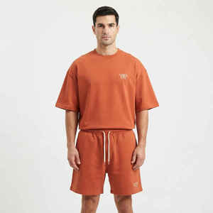 Ensembles décontractés surdimensionnés en coton et polyester pour hommes – Pulls et shorts d'été de haute qualité – Lots de 2 pièces avec impression personnalisée - Product Image 4