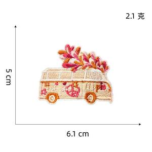 Custom Twill Fabric Embroidered Heat Press Garment <b>Patches</b> With Floral Thread Design Iron On <b>For</b> <b>Jackets</b> Hats Bags - Product Image 4