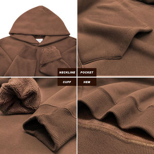 Sweat à capuche unisexe de luxe 450 GSM, coupe ample, motif graphique, faible MOQ, fabricant de vêtements à marque privée 2026 - Product Image 5