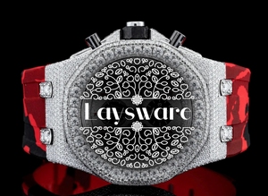 Luxury Men's ETA Mechanical VVS Moissanite <b>Diamond</b> <b>Watch</b> Rubber Strap Water-Resistant Statement Timepiece - Product Image 1
