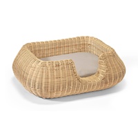 Cesta de mimbre trenzado para perros, sofá premium para cachorros, cama tipo lounge, camas para mascotas a precio económico y otros accesorios