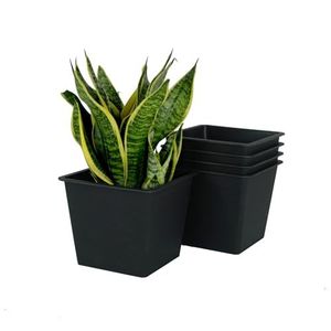 7.9 \ "vaso quadrato per piante da vivaio da giardino vasi di plastica con drenaggio confezione da 5 - Product Image 1