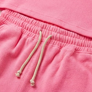 Conjunto de Top Corto y Shorts de Punto Rosa sin Mangas, Cuello Redondo, Estampado, Casual, Holgado, para Mujer, 2 Piezas, por Encima de la Rodilla, Ropa de Verano - Product Image 5