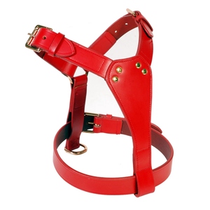 Harnais en cuir réglable et robuste pour chiens avec boucles métalliques durables, coutures renforcées et anneau de laisse pour l'extérieur - Product Image 1