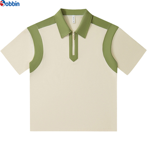 <span class=keywords><strong>Polo</strong></span> pour <span class=keywords><strong>homme</strong></span> à <span class=keywords><strong>manches</strong></span> <span class=keywords><strong>courtes</strong></span>, color-block, avec fermeture éclair, séchage rapide, tricoté, décontracté, <span class=keywords><strong>blanc</strong></span> et bleu marine, respirant - Product Image 3