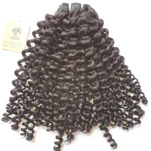 100% vietnamien Remy Extension de cheveux humains profonde bouclés printemps perruque non traitée Jerry Curl trame unique 14-20 pouces longueur étirée - Product Image 2
