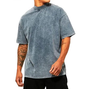 T-shirt Homme Oversize Vintage Streetwear Décontracté de Haute Qualité, Coupe Épaules Tombantes, Lavage Acide, Personnalisable avec Logo, Vente en Gros - Product Image 4