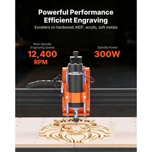 Macchina CNC per Incisione e Fresatura del Legno, Mandrino 300W, 3 Assi, Area di Lavoro 15.75 X 15.75 X 2.36, Controllo Offline NC Studio - Product Image 2