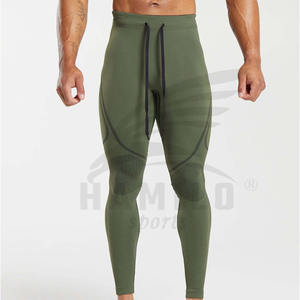 Quick Dry Yoga <b>Leggings</b> for Men Customized OME Service Solid <b>Pattern</b> with Elastic Waist Low MOQ Yoga Wear Pants - Product Image 5