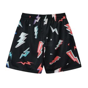 Shorts de basket-ball en mesh avec motif d'icône éclair par sublimation, respirants, en tissu double couche, athlétiques, pour hommes, streetwear. - Product Image 2