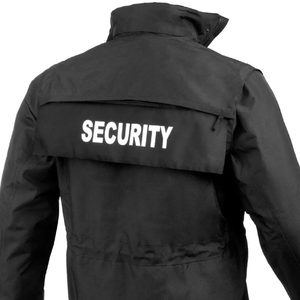 Veste de sécurité noire multi-poches, veste de travail à capuche, uniforme de sécurité extérieur, veste coupe-vent durable, manteau de terrain - Product Image 6