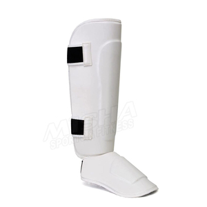 Protections de tibia et coussinets d'entraînement Muay Thai en cuir et PU avec protection de base pour MMA et boxe, ajustement universel - Product Image 1