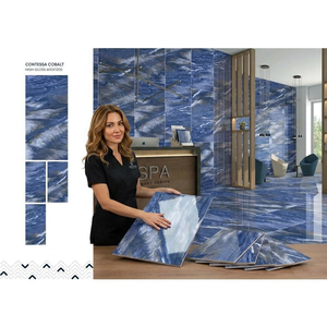 Carreaux de sol en porcelaine vitrifiée effet marbre noir fantaisie 600x1200mm, carreaux de porcelaine noir et or de qualité supérieure pour la vente en gros - Product Image 5