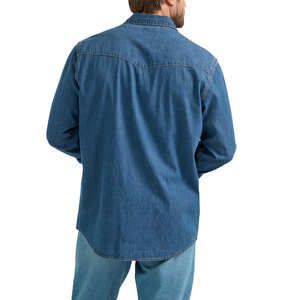 Camisas de mezclilla de manga larga tejidas de alta calidad para hombre al por mayor, camisas de vestir de mezclilla de última generación de alta calidad para hombre - Product Image 2
