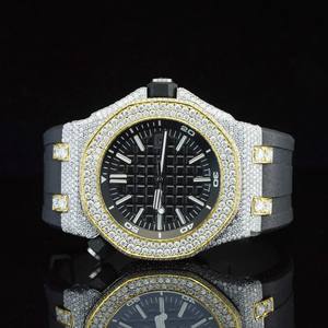 Reloj de Diamantes Moissanite para Hombre con Esfera Redonda de Lujo Personalizada con Función de Fecha Automática, Nuevo Reloj Mecánico de Moda - Product Image 2