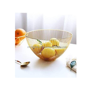 Highly Material <b>Large</b> Round <b>Storage</b> <b>Baskets</b> for Bread Fruit Snacks Vegetables Gold Theme Fashion Fruit Bowl Table Decorate - Product Image 1