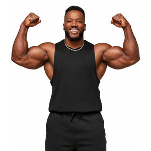 Débardeur de sport pour homme avec logo personnalisé, coupe musclée, sans manches, pour entraînement, musculation, stringer, OEM, uni, pour fitness - Product Image 2