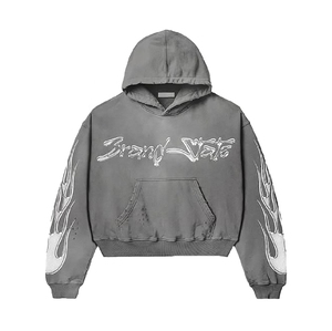 2026 New USA Distress Embroidery Hoodie Latest Streetwear Fashion Hoodie High Quality Cotton Material - Product Image 3