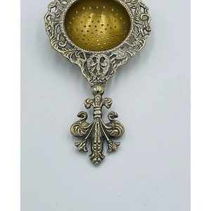 Fine Mesh Metal Tea <b>Strainer</b> With Ornate Handle Gold Interior <b>Colander</b> For Loose Leaf Tea - Product Image 5
