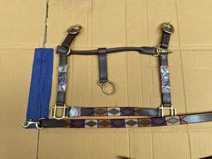 Harnais en cuir de buffle indien de haute qualité, fait main, pour cheval, couleur personnalisée, avec boucles en laiton massif, équipement équestre. - Product Image 4