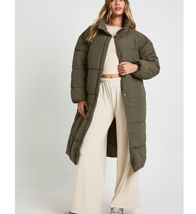 Winter Women <b>Clothing</b> Polyester Fill Long Length Padded Coat Waterproof Breathable Hiking Zipper Closure Quilted Puffer Jacket - Product Image 5