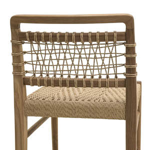 เก้าอี้ทานข้าวไม้สักแท้คุณภาพพรีเมียม พร้อมเบาะเชือกถักมือ ทนทาน คุณภาพส่งออก เหมาะสำหรับร้านอาหารและโรงแรม - Product Image 5