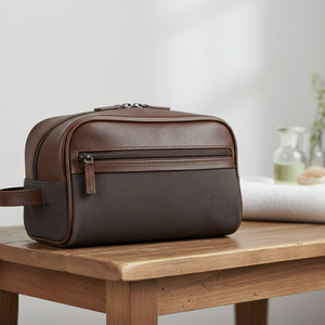 Trousse de Toilette Homme Grande Capacité en Toile Vintage avec Fermeture Éclair, Portable pour Maquillage et Articles de Rasage - Product Image 2