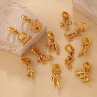 Breloques pour la fabrication de bijoux avec pendentifs zodiacaux plaqués or 18 carats, fermoir amovible pour bracelets de plage DIY